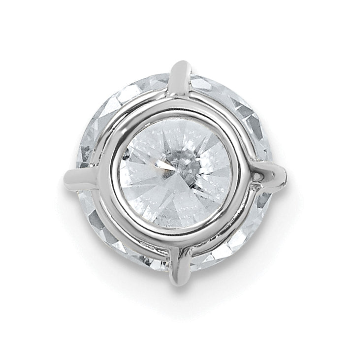 14K White Gold 1.5ct. 7.5mm Round G H I True Light Moissanite Solitaire Chain Slide