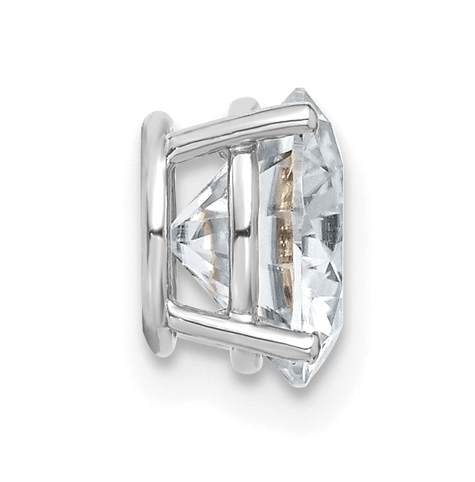 14K White Gold 2ct. 8.0mm Round G H I True Light Moissanite Solitaire Chain Slide