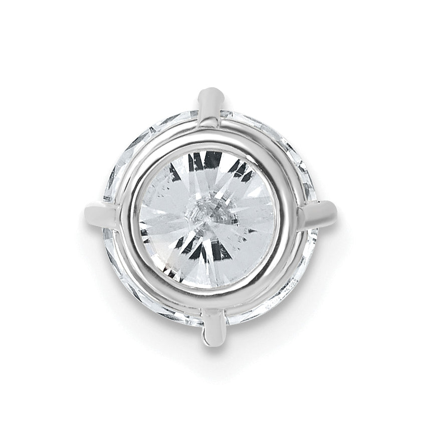 14K White Gold 2ct. 8.0mm Round G H I True Light Moissanite Solitaire Chain Slide
