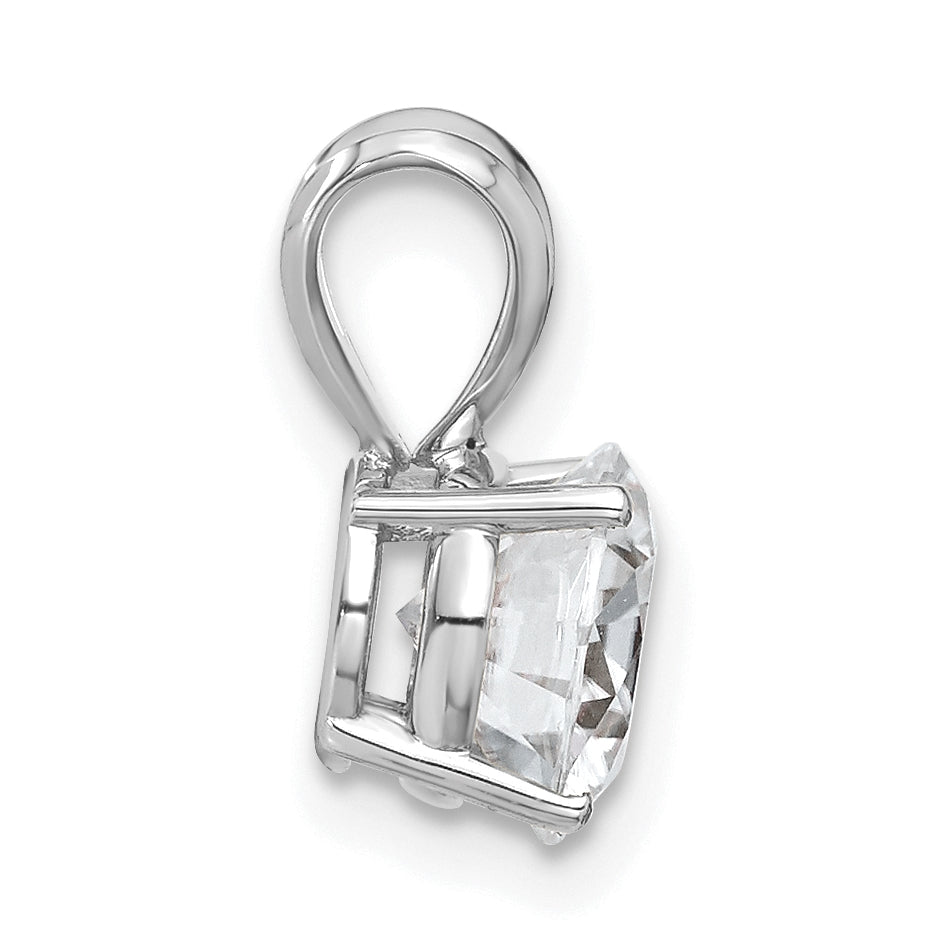 14K White Gold 1.50ct. 7.5mm Round D E F Pure Light Moissanite Solitaire Pendant
