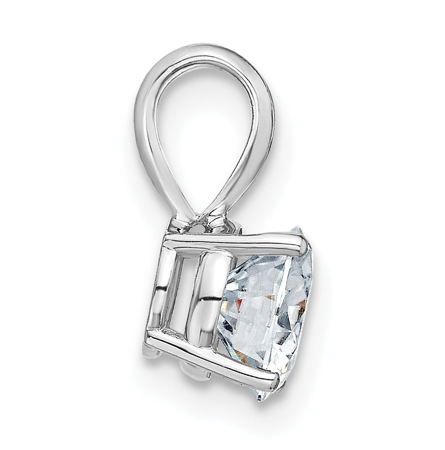 14K White Gold 2ct. 8.0mm Round G H I True Light Moissanite Solitaire Pendant