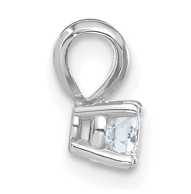 14K White Gold 1/4ct. 4.0mm Round G H I True Light Moissanite Solitaire Pendant