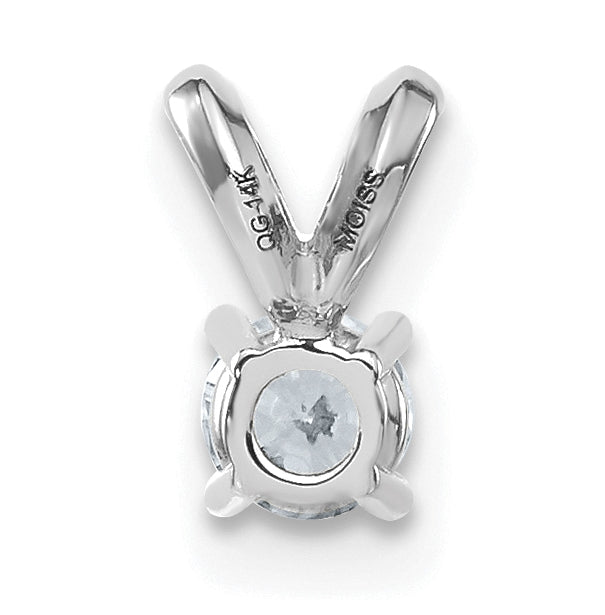 14K White Gold 1/4ct. 4.0mm Round G H I True Light Moissanite Solitaire Pendant