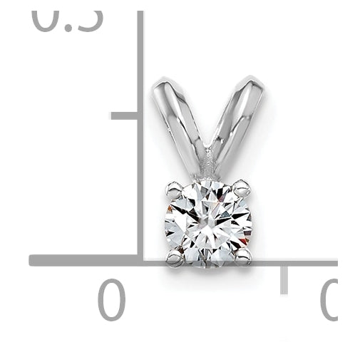 14K White Gold 1/4ct. 4.0mm Round D E F Pure Light Moissanite Solitaire Pendant