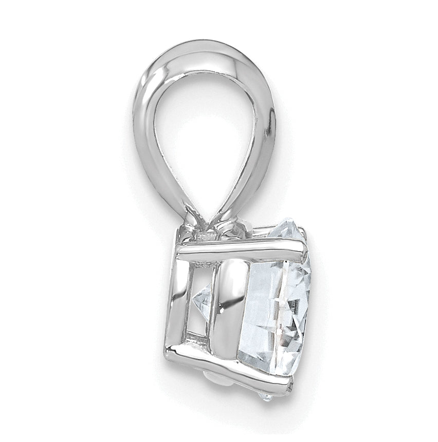 14K White Gold 1ct. 6.5mm Round D E F Pure Light Moissanite Solitaire Pendant