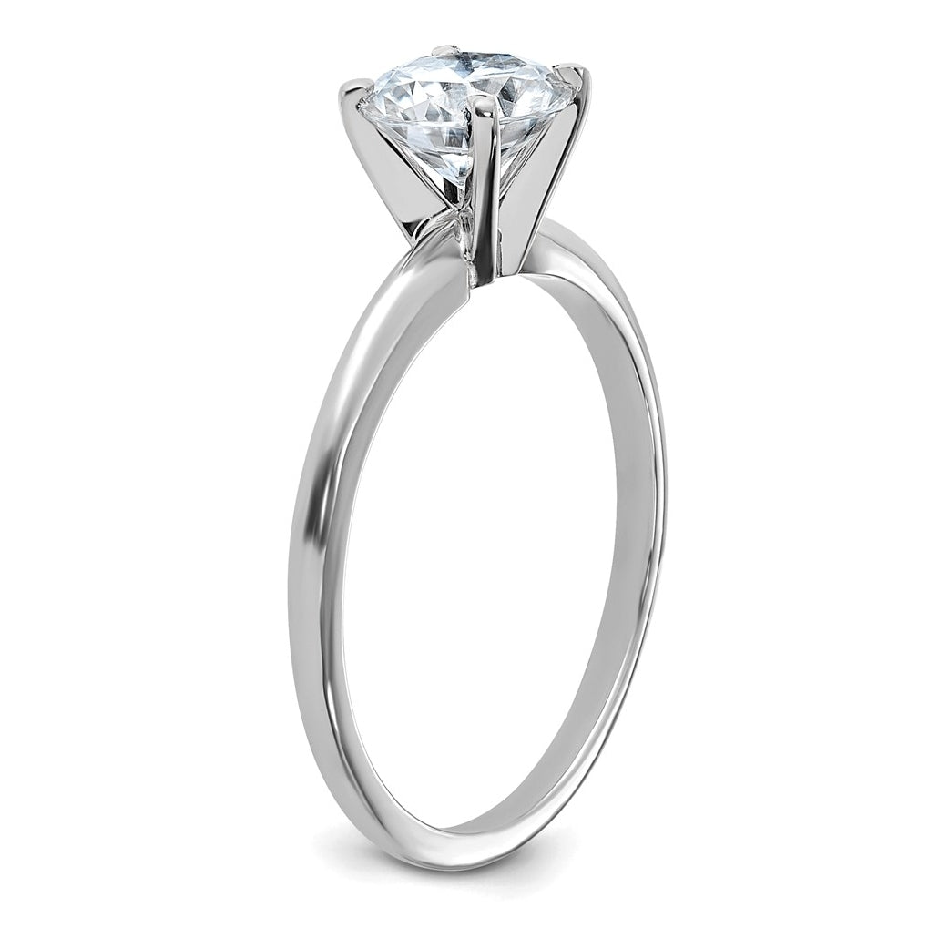 14k White Gold 1 carat Certified Lab Grown Diamond VS/SI+ G+ Round Complete Solitaire Engagement Ring