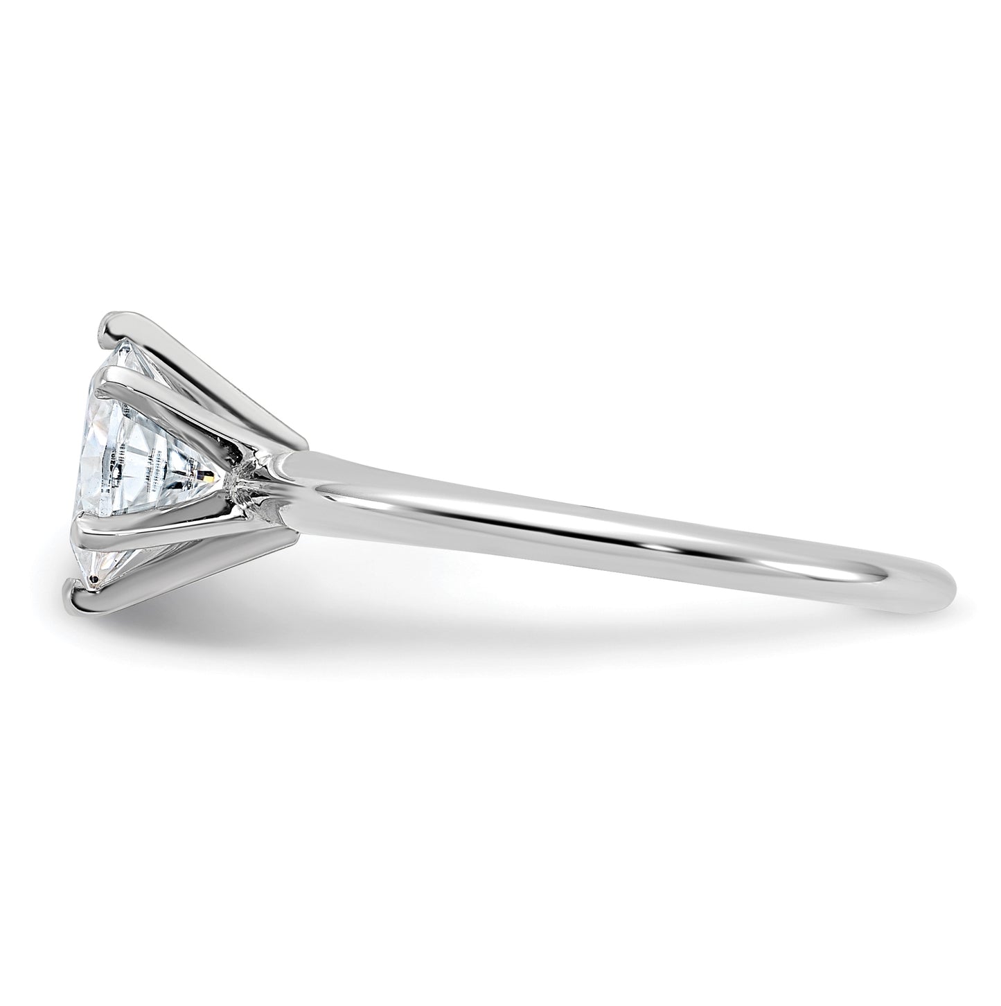 14K White Gold 7/8ct. D E F Pure Light Oval Moissanite Solitaire Ring, Size 9