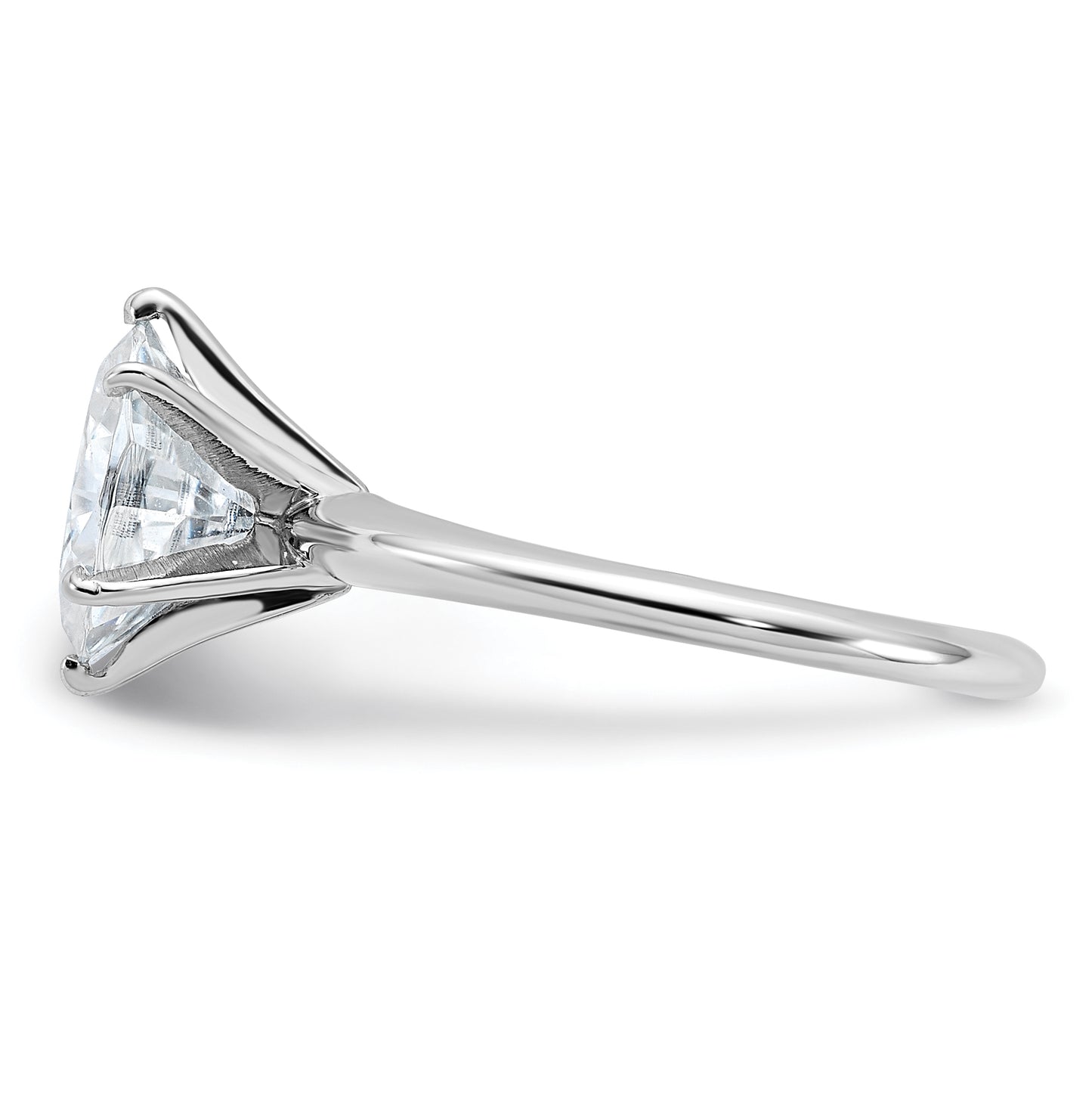 14K White Gold 2ct. D E F Pure Light Oval Moissanite Solitaire Ring, Size 6