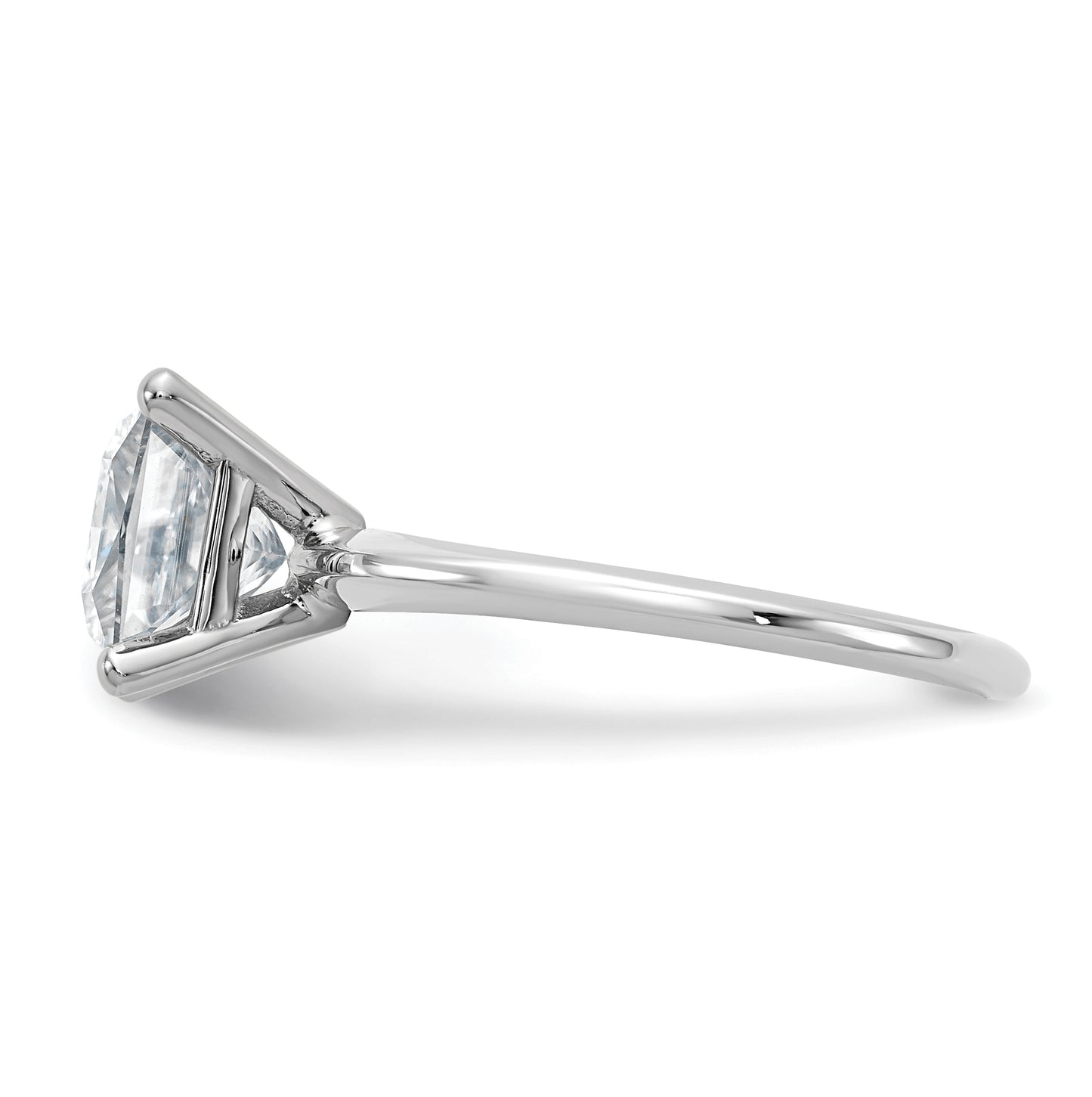 14K White Gold 2ct. D E F Pure Light Princess Moissanite Solitaire Ring, Size 9