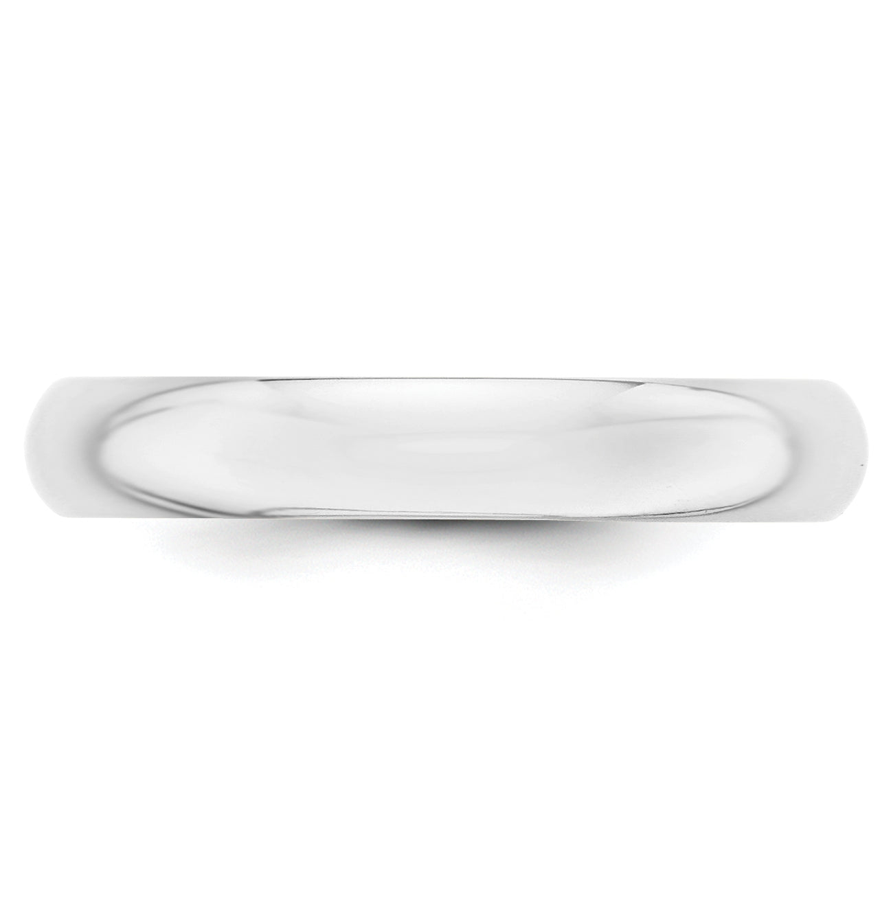 14k White Gold 4mm Half-Round Wedding Band Size 5.5