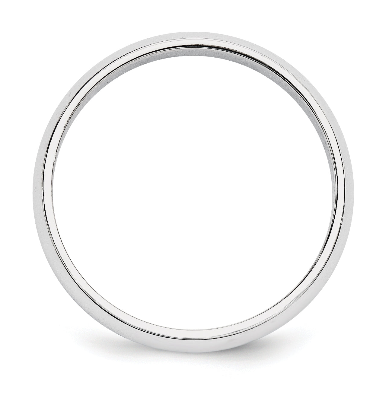 14k White Gold 5mm Half-Round Wedding Band Size 5