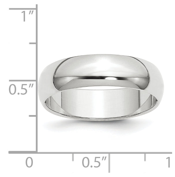 10k Yellow Or White Gold Half Round Wedding Band