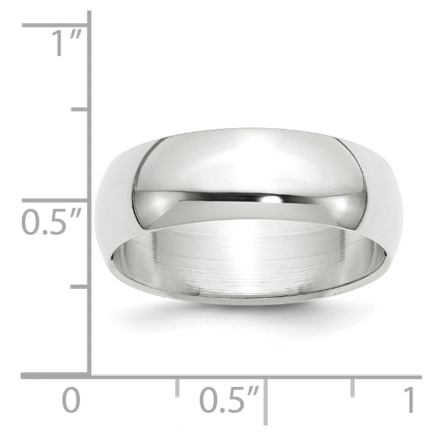 10k Yellow Or White Gold Half Round Wedding Band