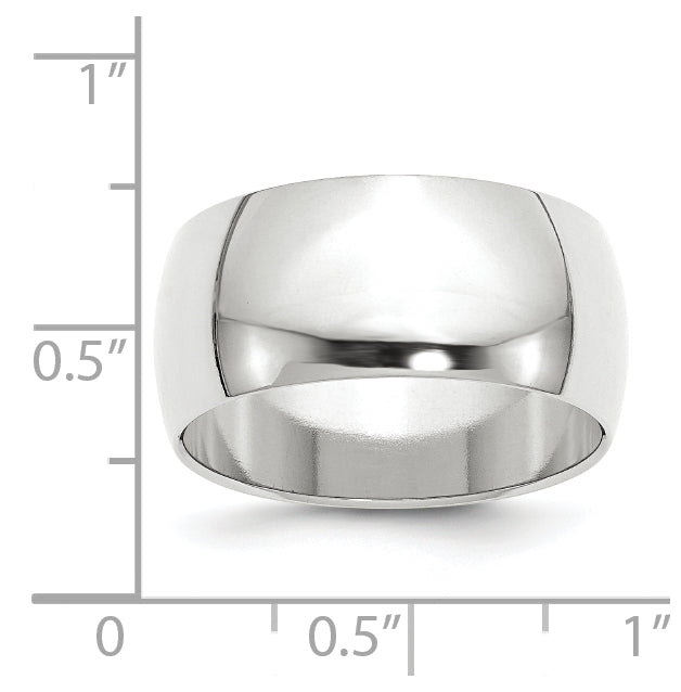 10k Yellow Or White Gold Half Round Wedding Band