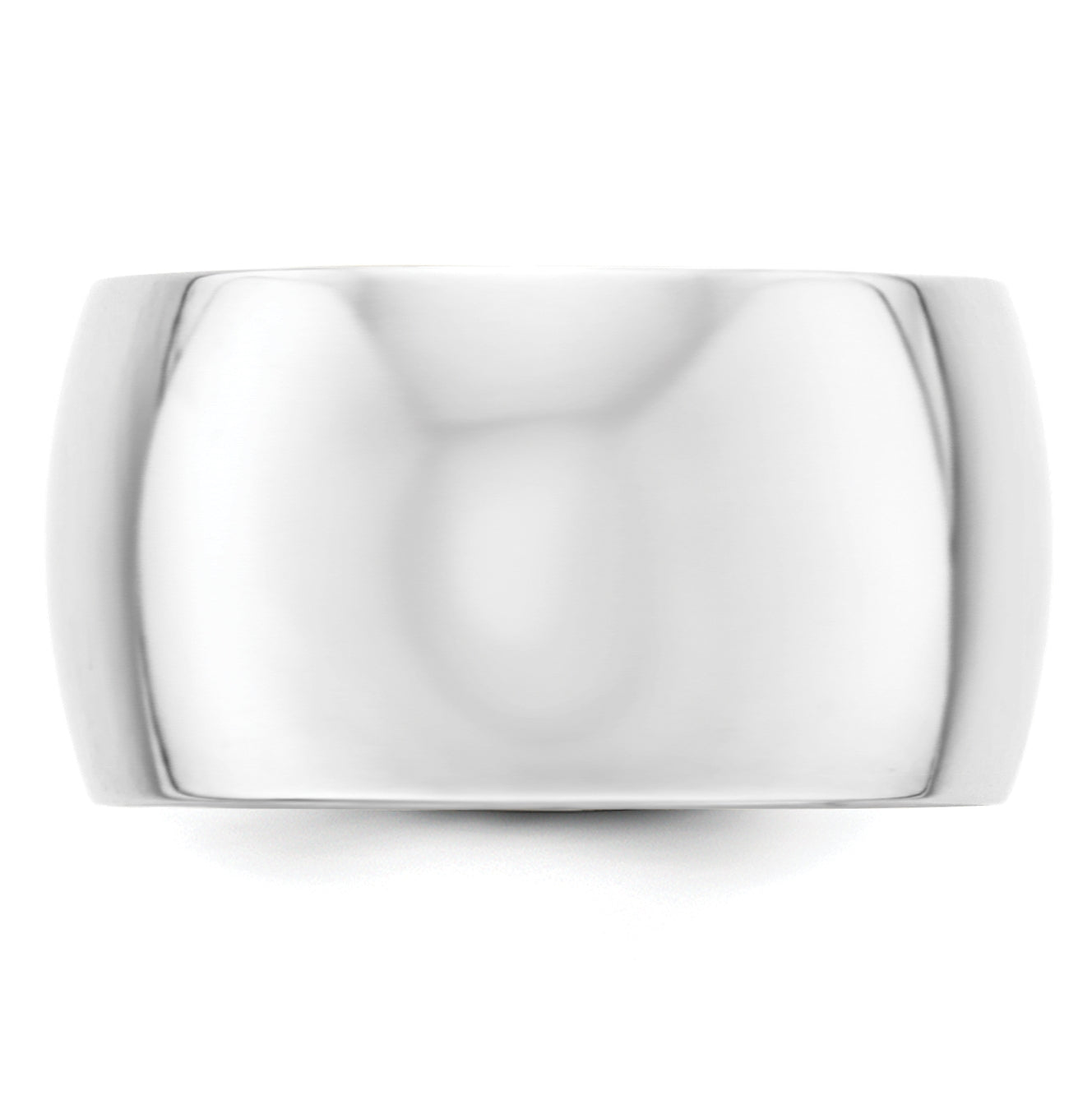 14k White Gold 12mm Half-Round Wedding Band Size 5.5