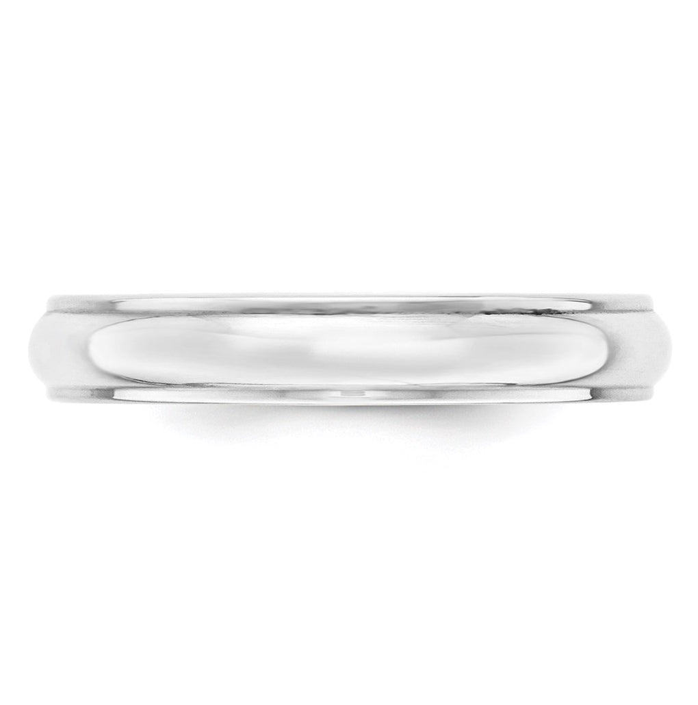 14k Yellow Or White Gold Half Round with Edge Wedding Band