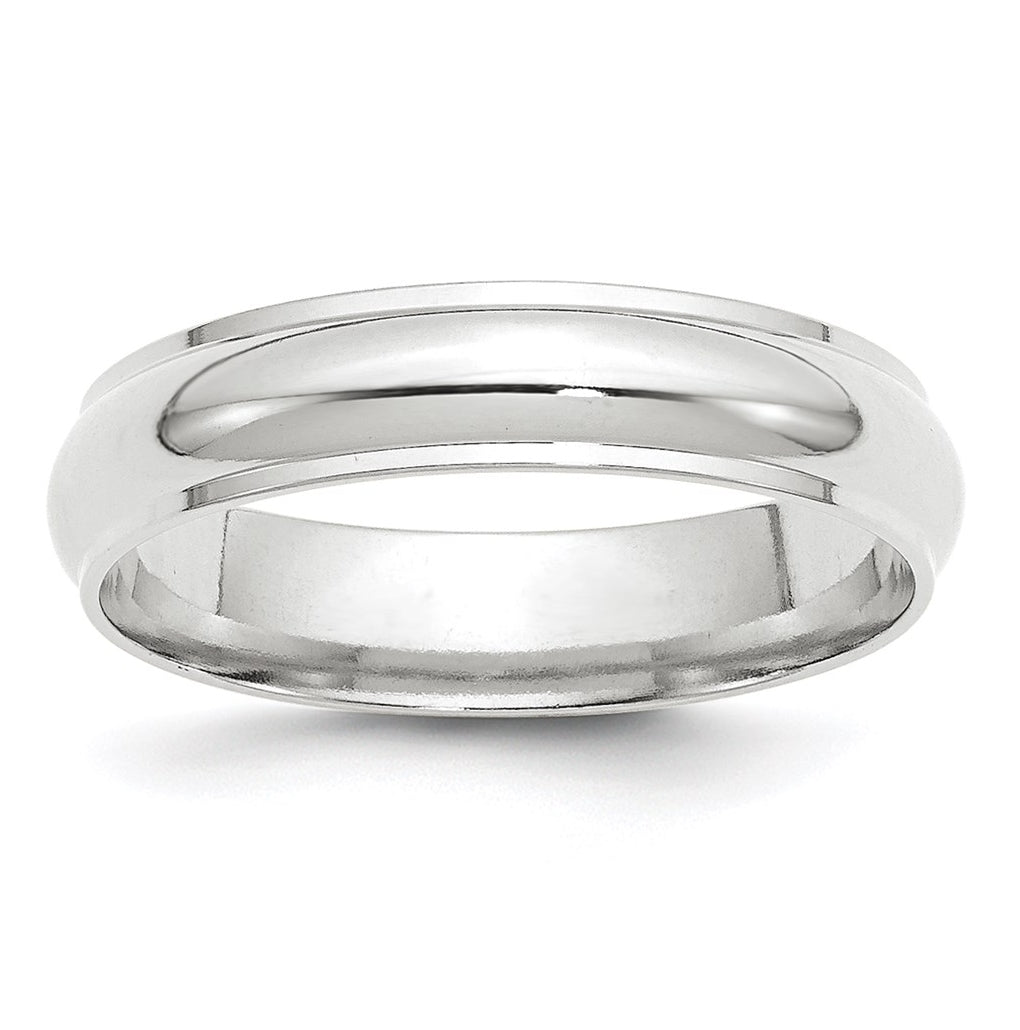 14k Yellow Or White Gold Half Round with Edge Wedding Band