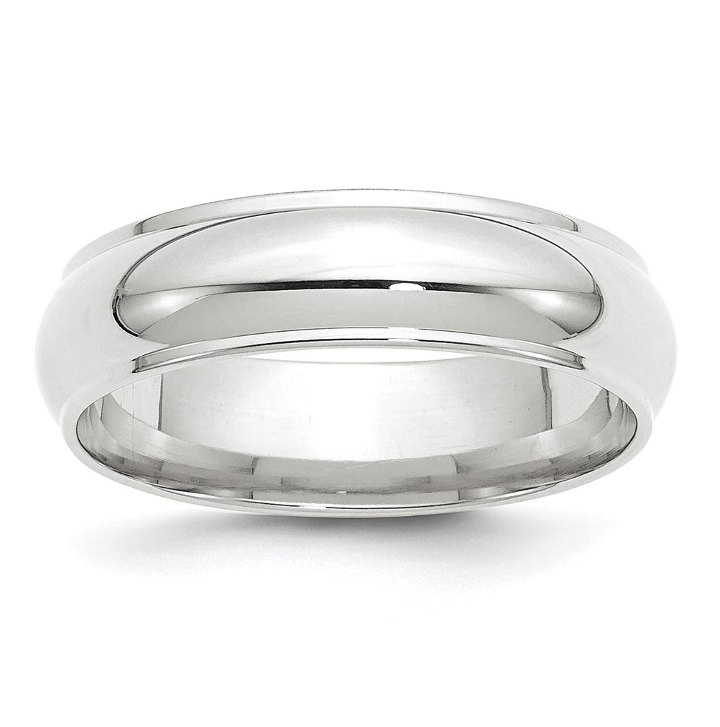 10k Yellow Or White Gold Half Round with Edge Wedding Band