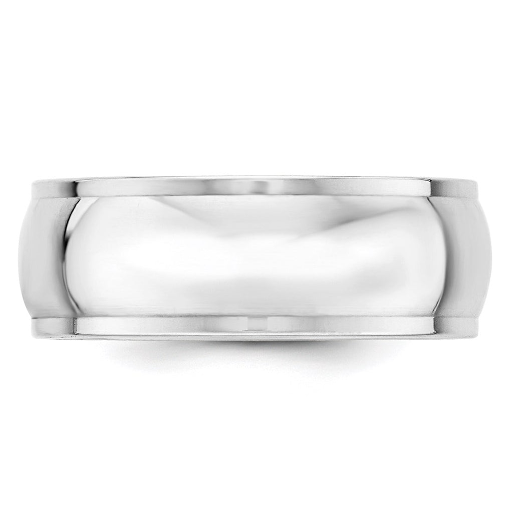 10k Yellow Or White Gold Half Round with Edge Wedding Band