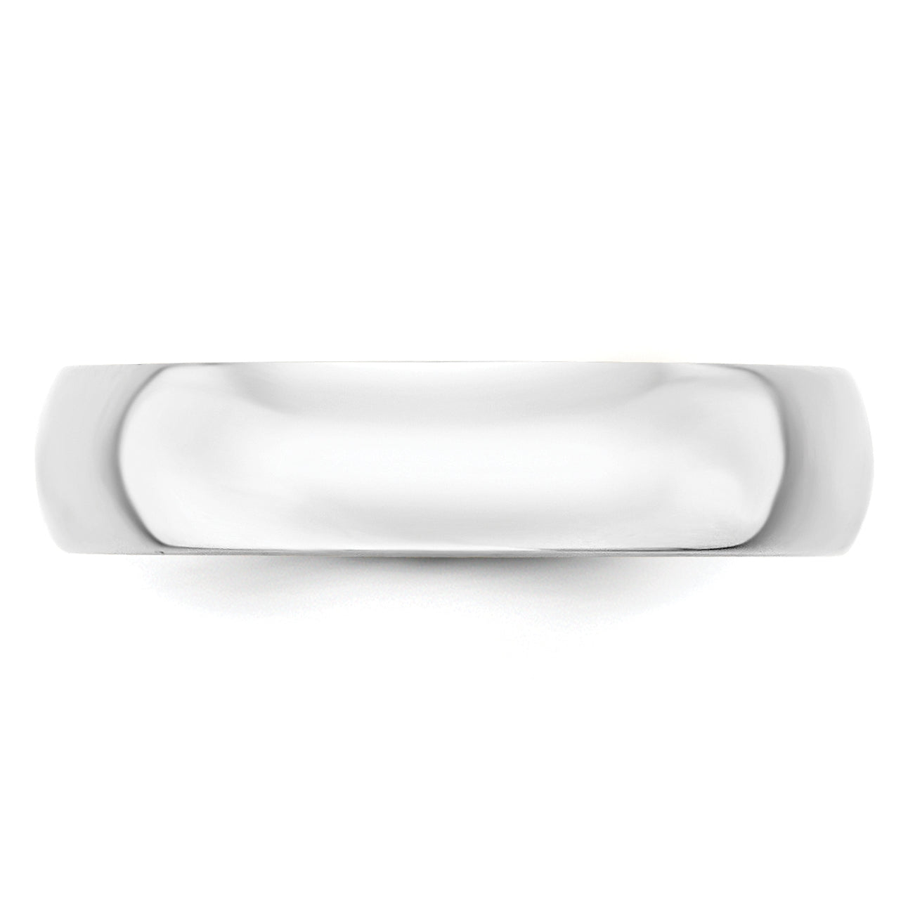 14k White Gold 5mm Lightweight Half Round Wedding Band Size 4
