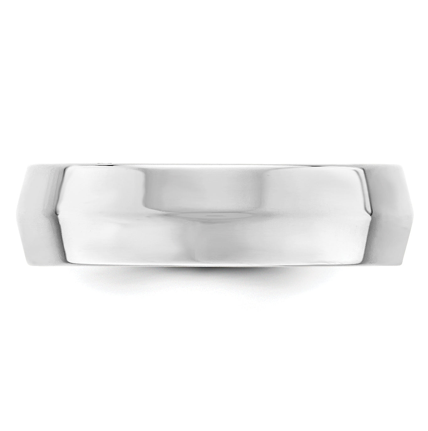 14k White Gold 6mm Knife Edge Comfort Fit Wedding Band Size 5
