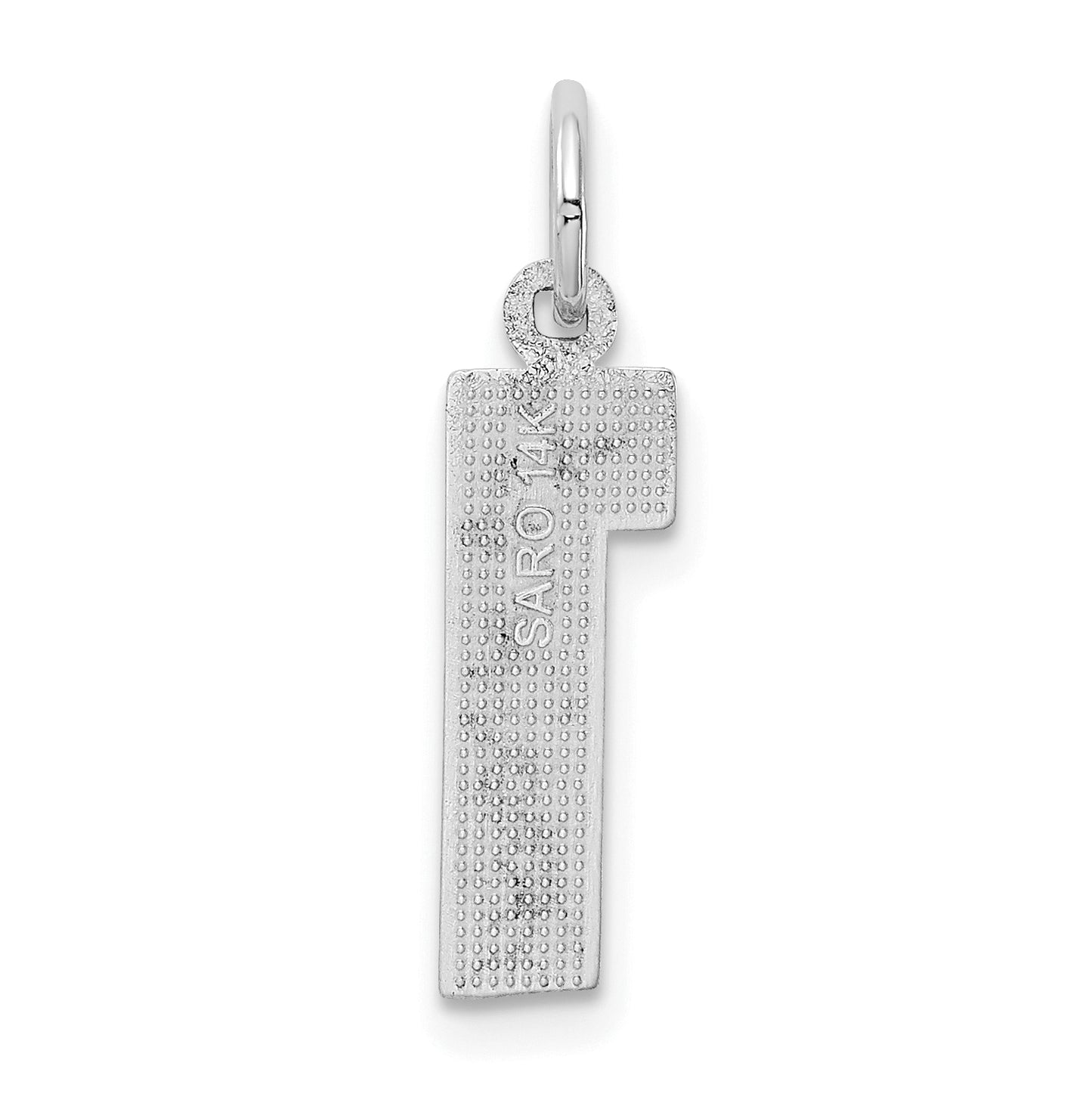 14K White Gold Medium Polished Number 1 Charm