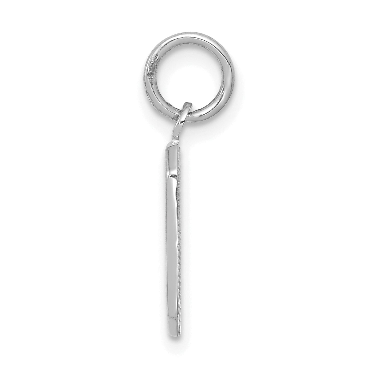14K White Gold Small Polished Number 0 Charm
