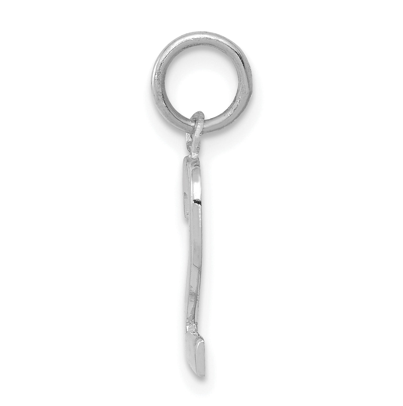 14K White Gold Small Polished Number 2 Charm