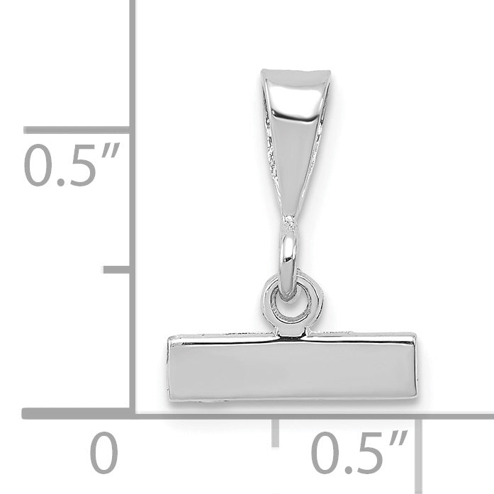 14K White Gold Small Polished Top Charm