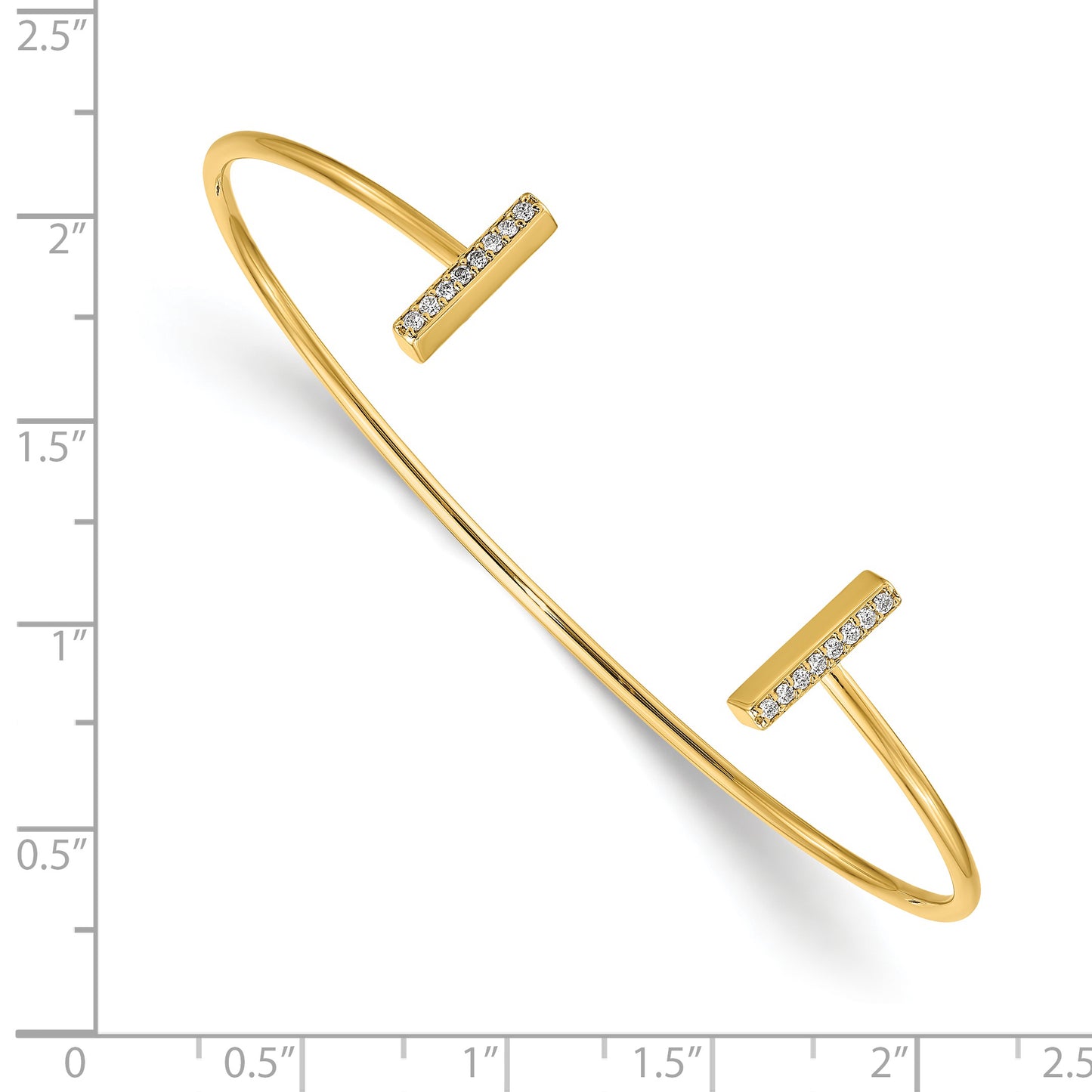 14K Yellow Gold A Diamond Bar Bangle