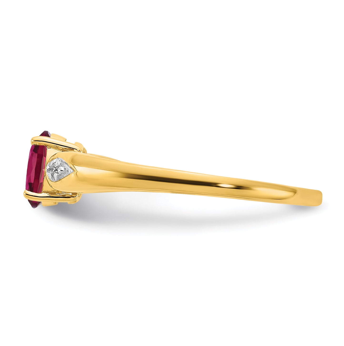 14K Yellow Gold Ruby and Diamond Ring