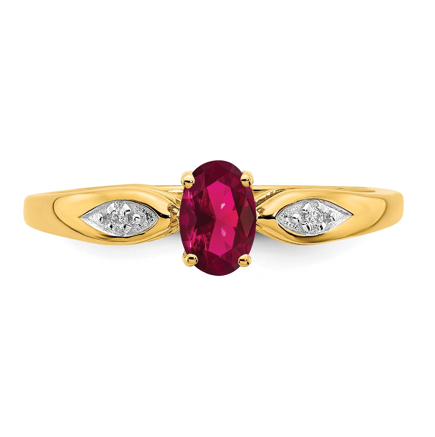 14K Yellow Gold Ruby and Diamond Ring
