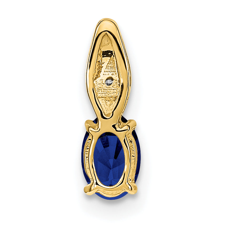 14K Yellow Gold Sapphire and Diamond Pendant