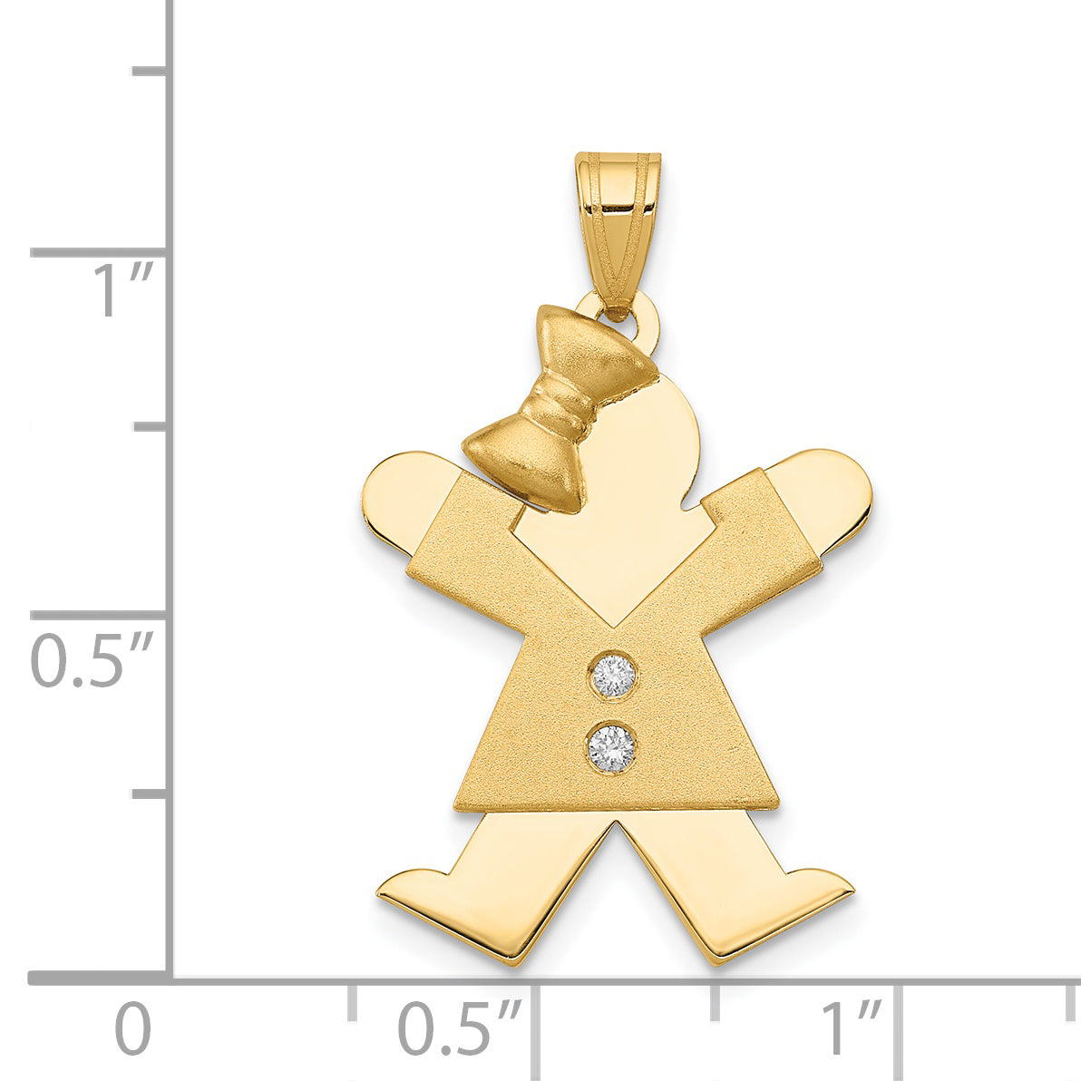 14K Yellow Gold AA Diamond Kid Pendant