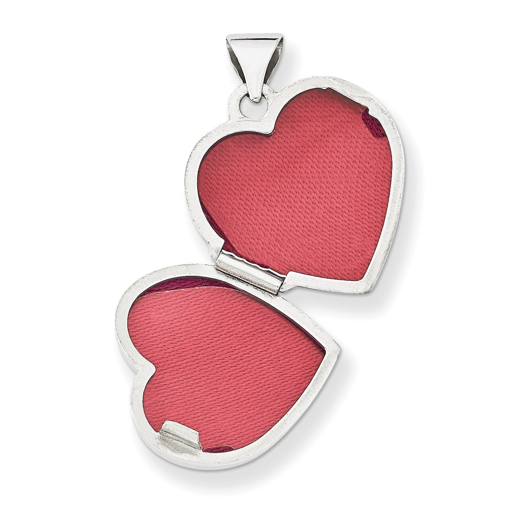 14k White Gold Double Heart Locket – Elegant Jewelry Gift for Birthday, Anniversary, Engagement, Wedding