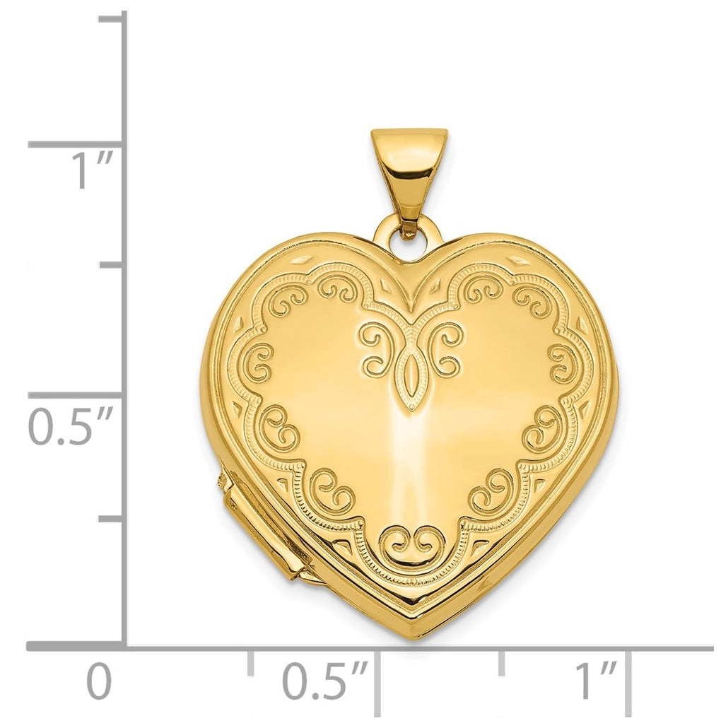14K Yellow Gold Heart Locket – Elegant Jewelry Gift for Birthday, Anniversary, Engagement, Wedding