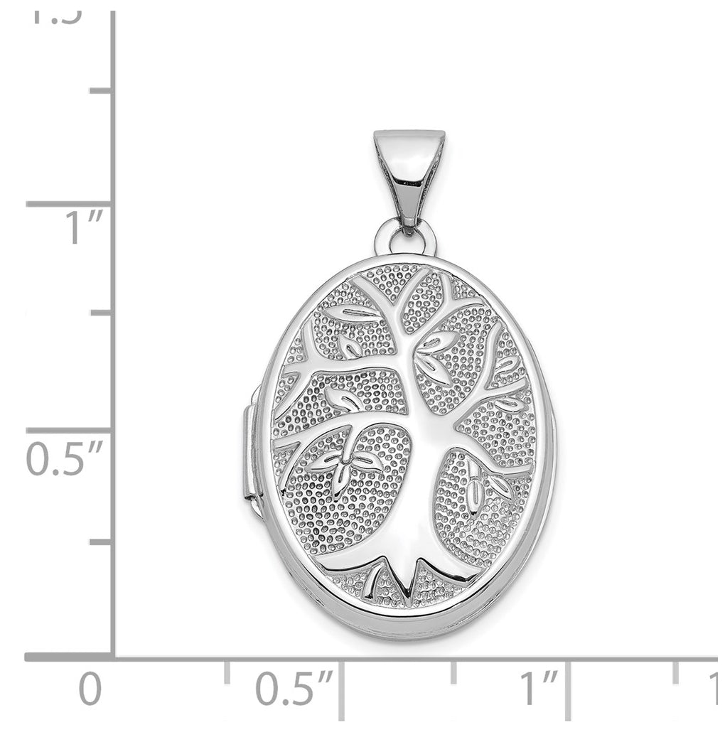 14K Yellow Or White Gold 21x16mm Oval Tree Locket – Elegant Jewelry Gift for Birthday, Anniversary, Engagement, Wedding