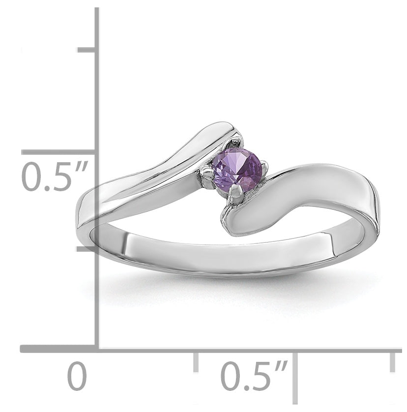 Sterling Silver Rhodium plated Family Jewelry-Ring, 1-Stone