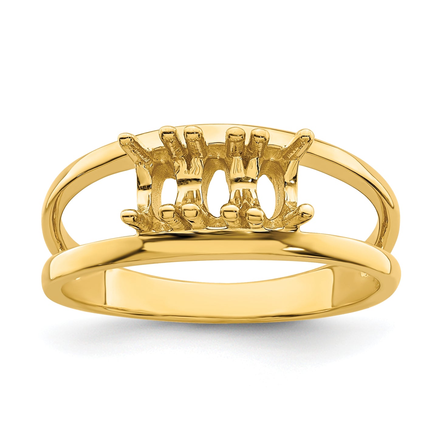 10K Yellow Gold Polished 3-Stone Mothers Ring