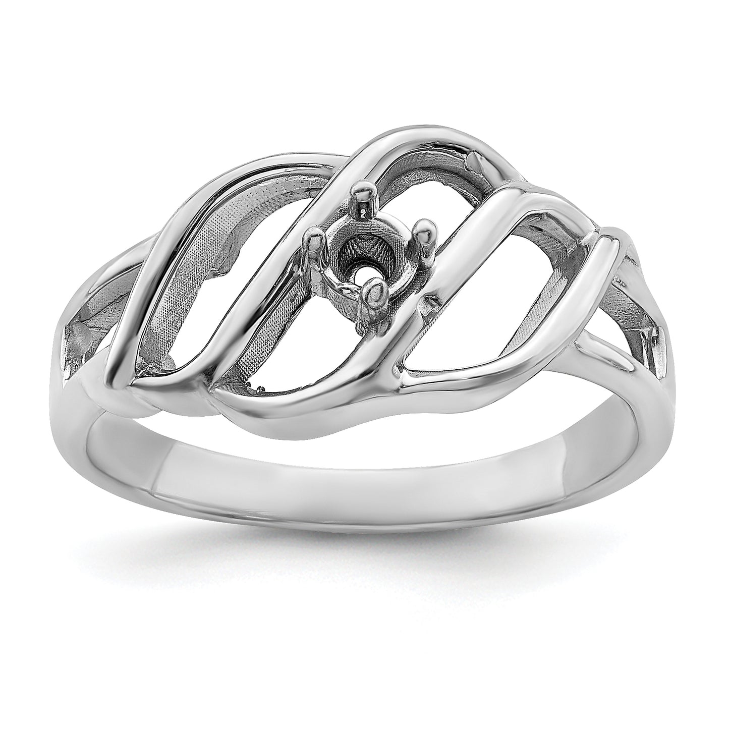 Sterling Silver Rhodium plated Family Jewelry Ring, 1-stone