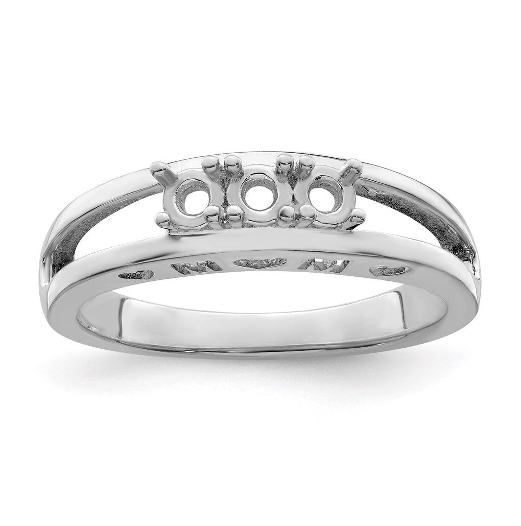 10k White Gold 3mm Synthetic Family Jewelry Ring