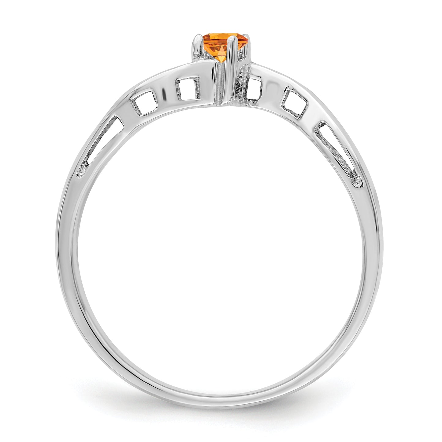Sterling Silver Rhodium plated Synthetic 1 Stone Mother's Ring