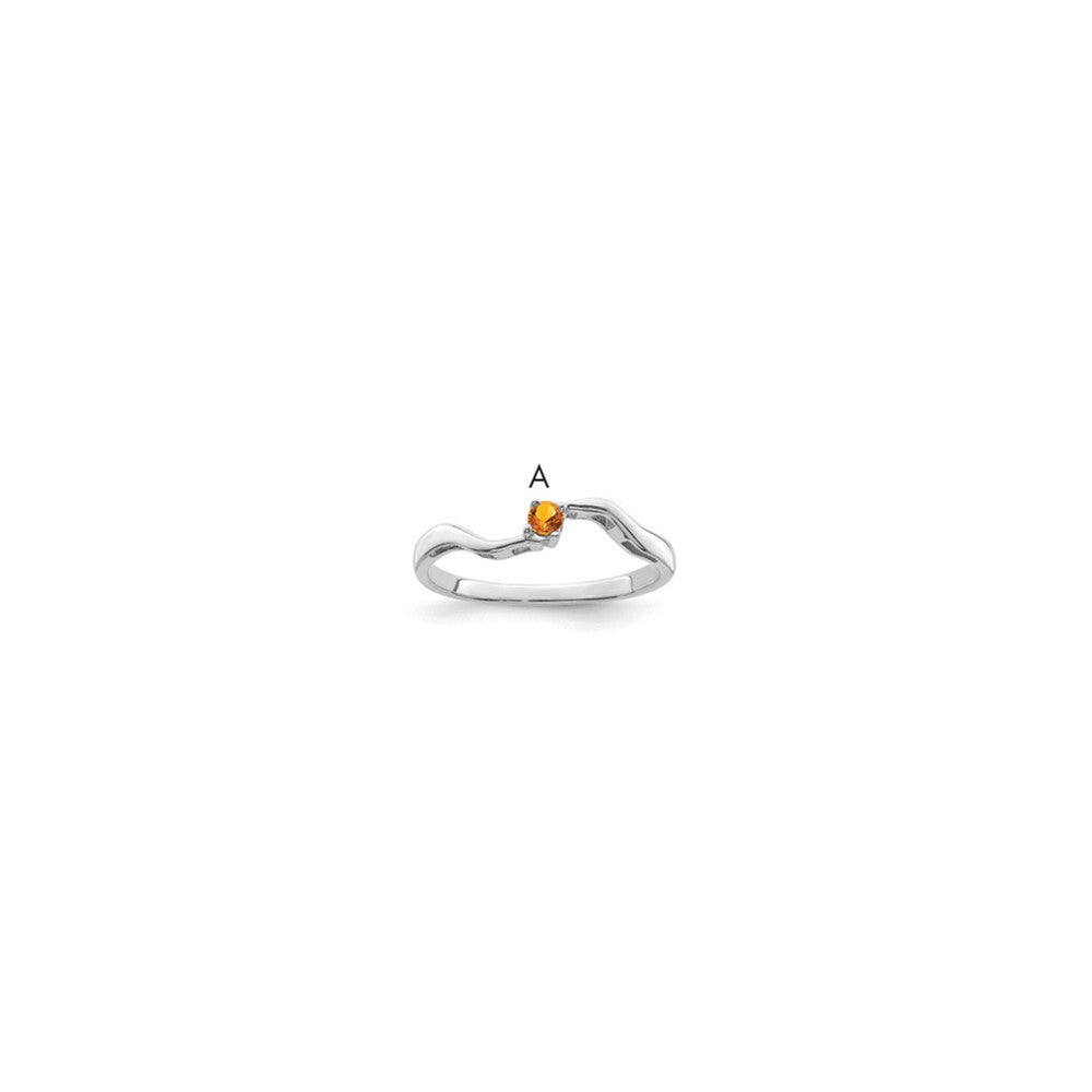 Sterling Silver Rhodium plated Synthetic 1 Stone Mother's Ring