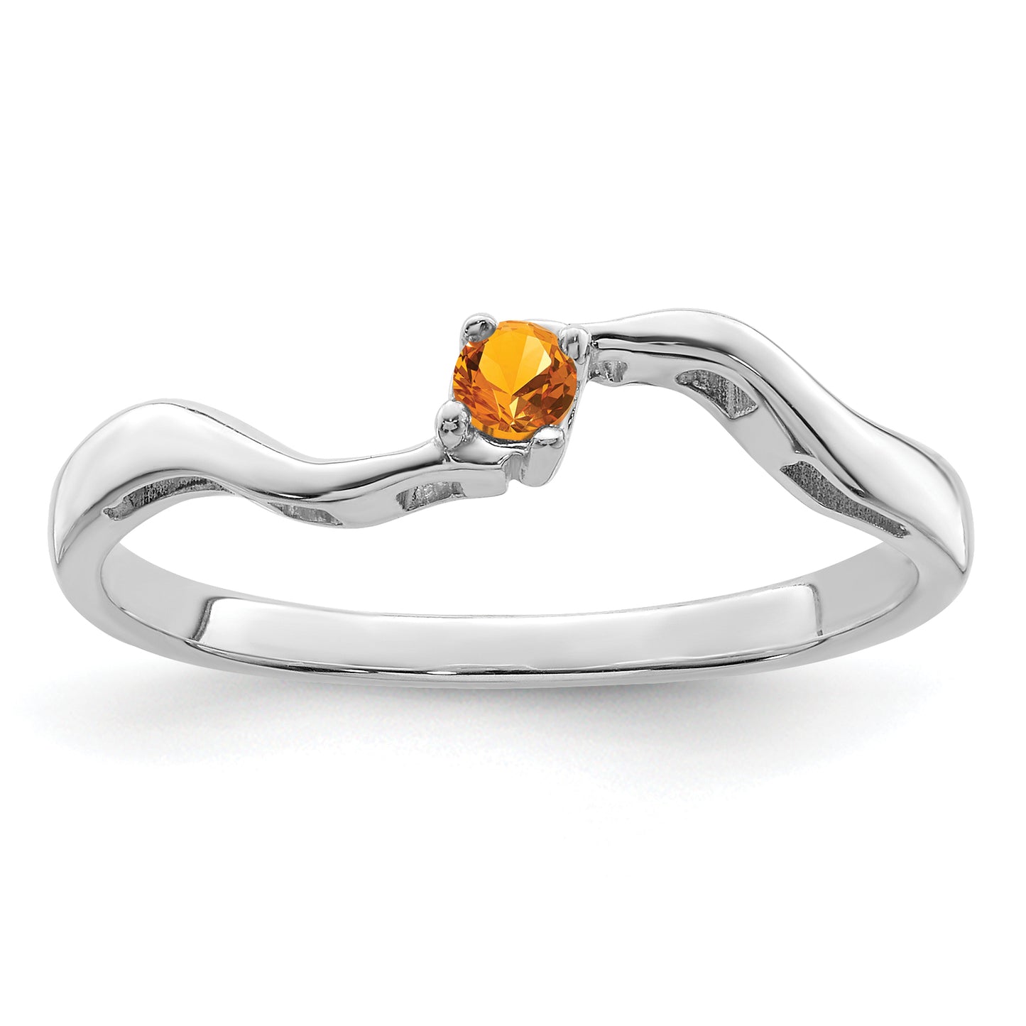 Sterling Silver Rhodium plated Synthetic 1 Stone Mother's Ring