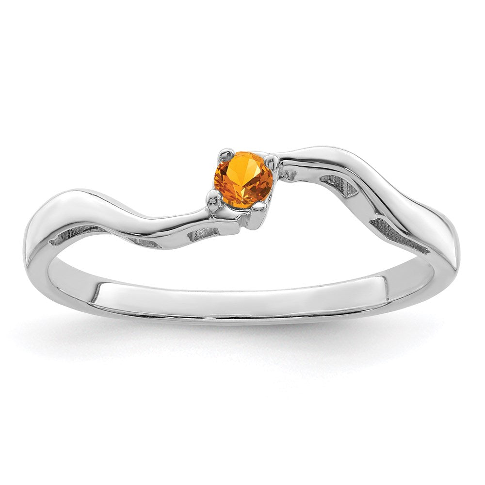 Sterling Silver Rhodium plated Synthetic 1 Stone Mother's Ring