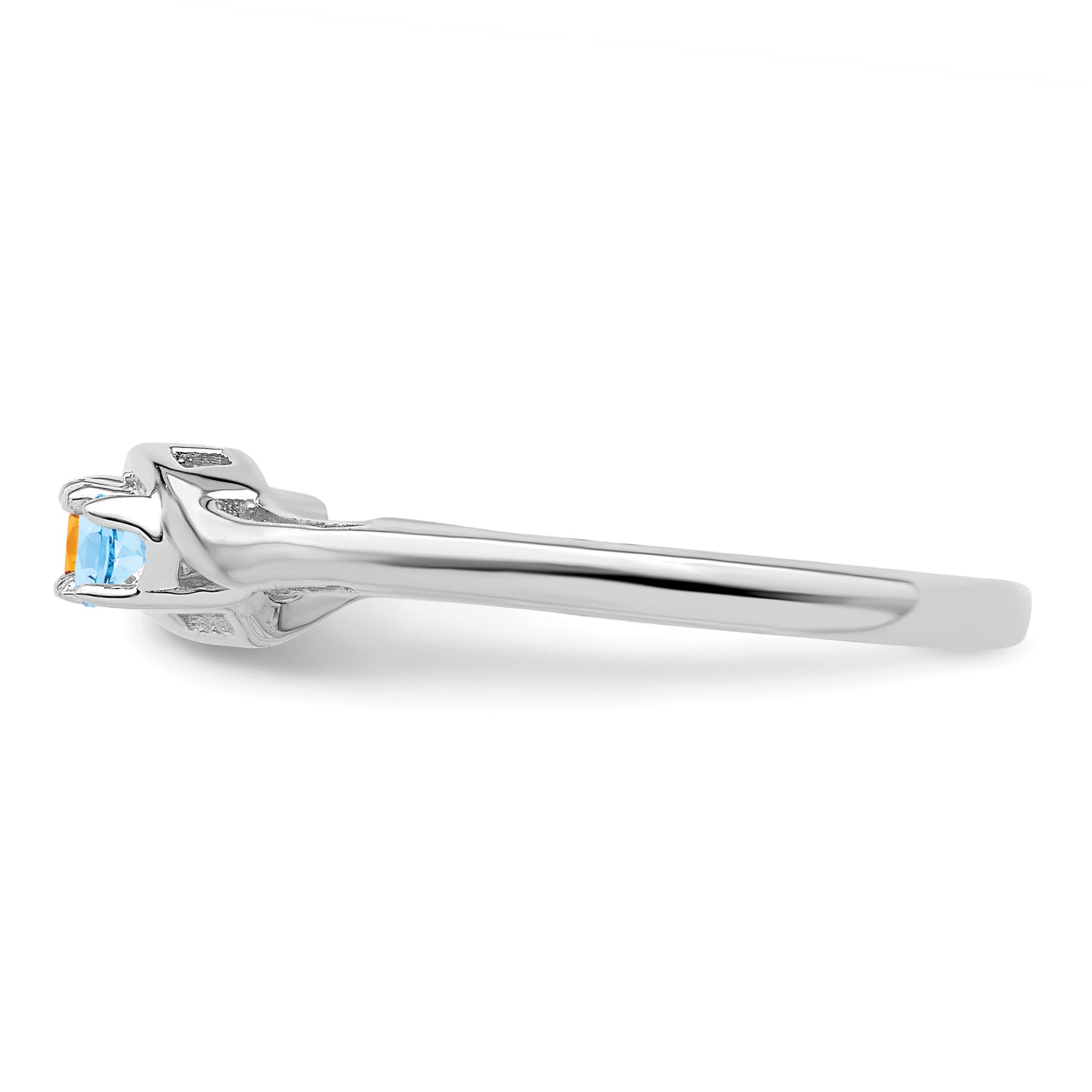 Sterling Silver Rhodium plated Synthetic 4 Stone Mother's Ring