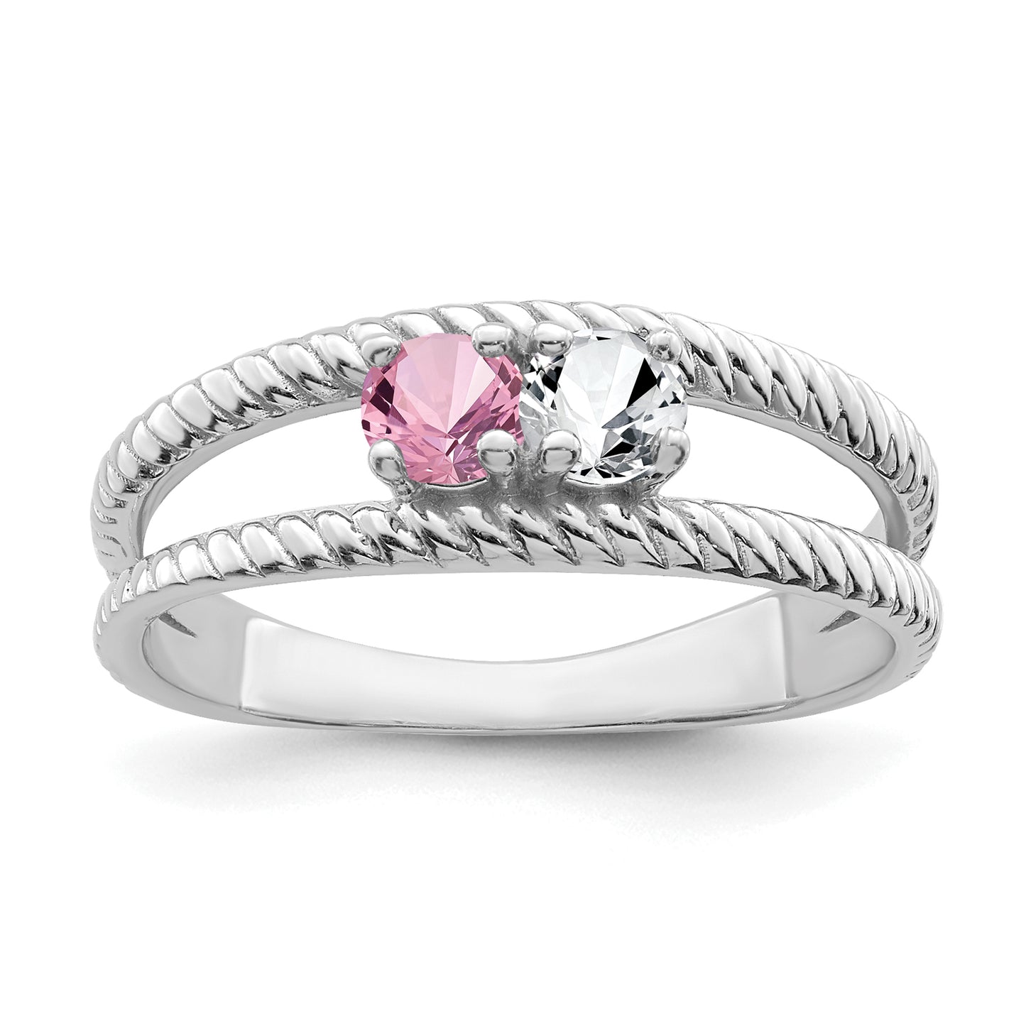 Sterling Silver Rhodium plated Family Jewelry Ring