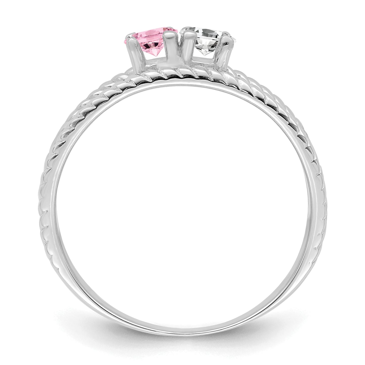 Sterling Silver Rhodium plated Family Jewelry Ring