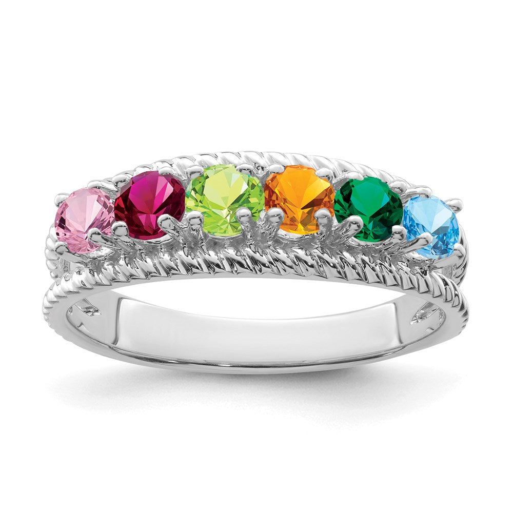 Sterling Silver Rhodium plated Family Jewelry Ring