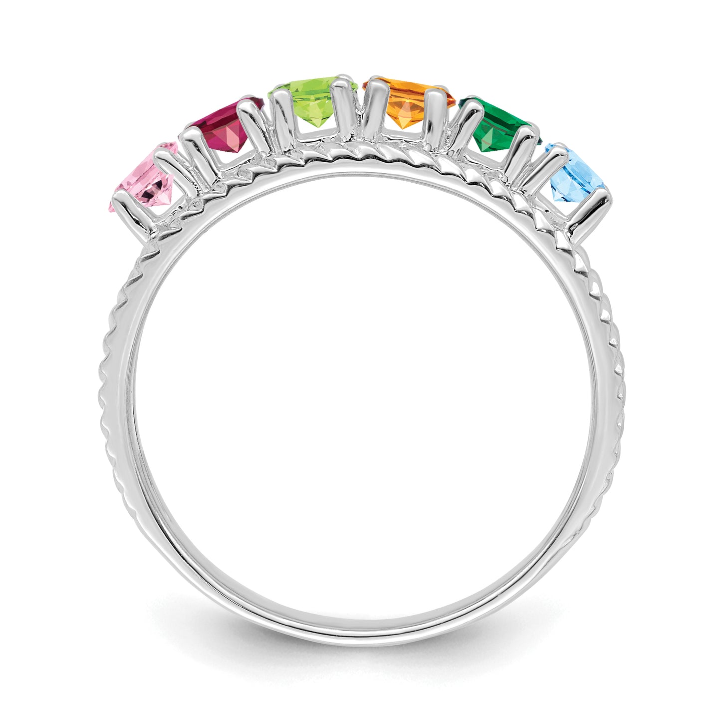 Sterling Silver Rhodium plated Family Jewelry Ring